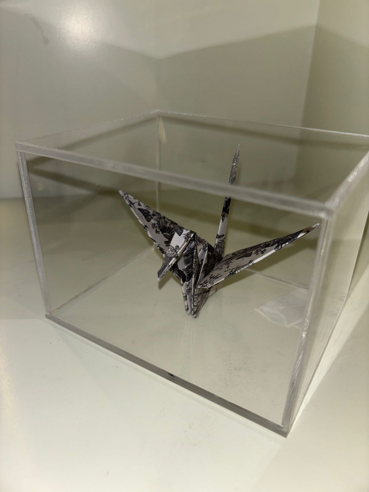 ADORNO GRULLA DE ORIGAMI EN CAJA