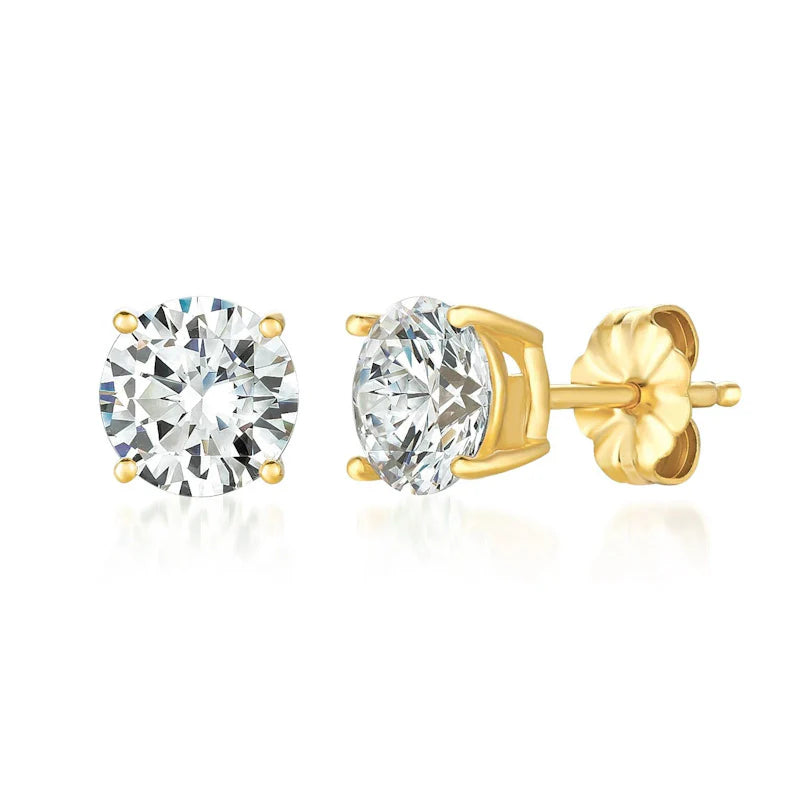 ARETES SOLITARIOS 3.0 CT ORO AMARILLO