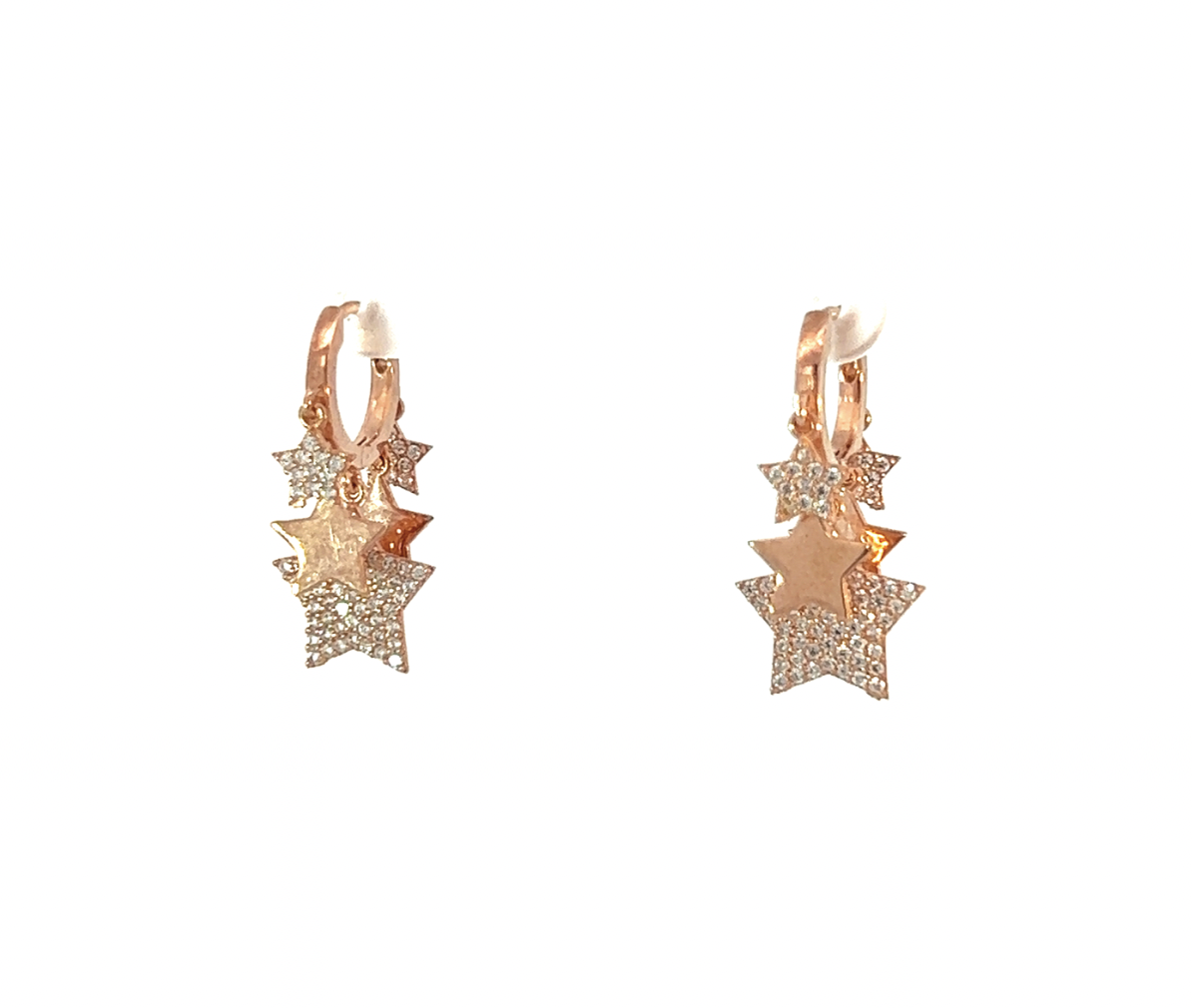 ARETES MULTI STARS ROSE GOLD