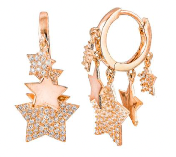 ARETES MULTI STARS ROSE GOLD