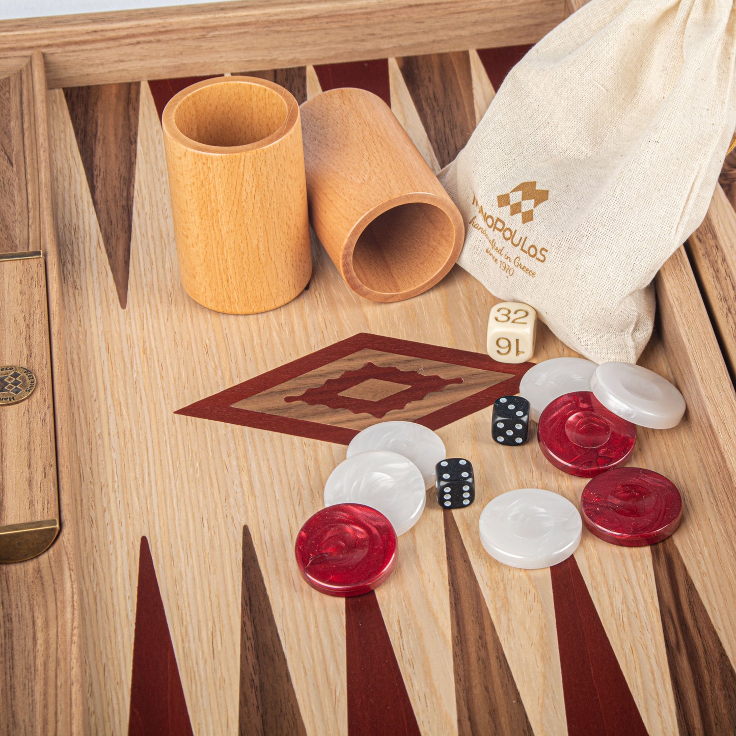 Backgammon Guinda de Madera