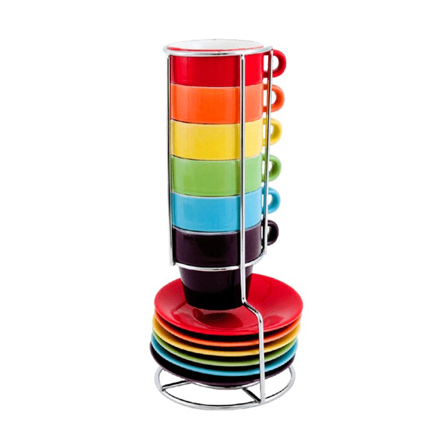 Tazas para Espresso + Platos de Colores x6