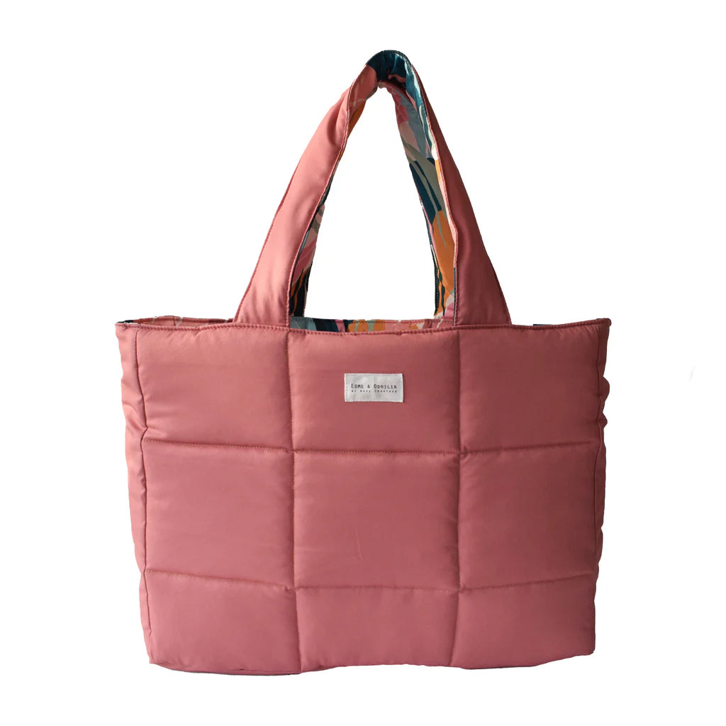 Tote Bag Reversible Hojas Pasteles