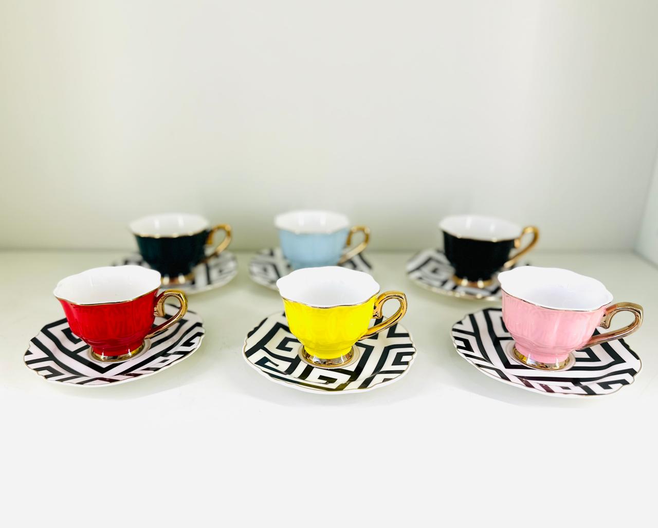 SET X6 TACITAS DE COLORES PARA CAFÉ