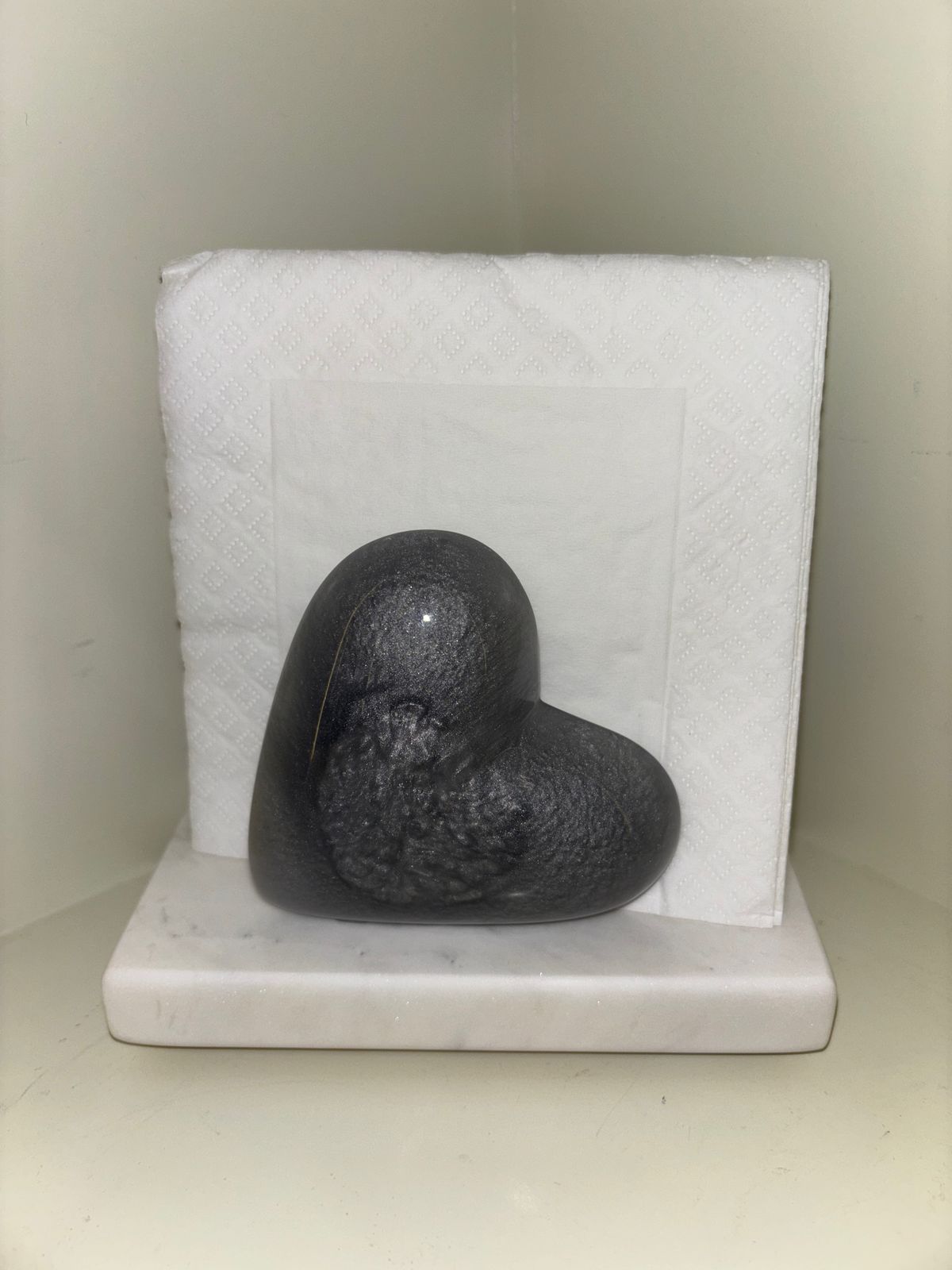 servilletero de resina con base de marmol